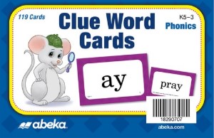 Clue Words Cards K5-3 Phonics  Abeka Book